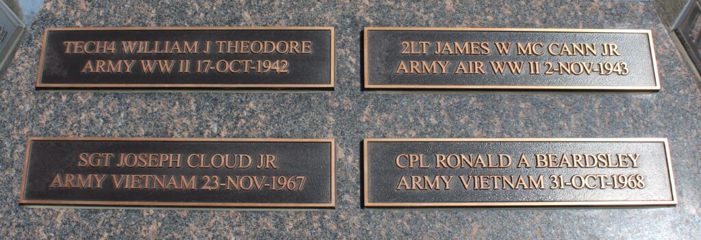 PLEASANTON ALL VETERANS MEMORIAL PLAQUES B