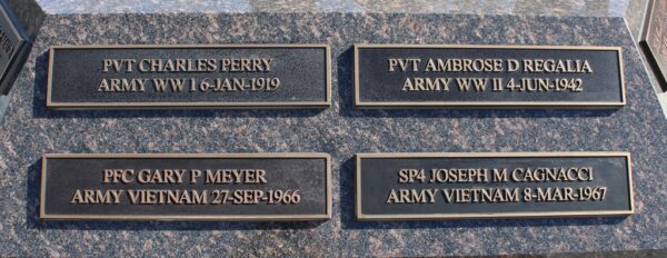 PLEASANTON ALL VETERANS MEMORIAL PLAQUES A
