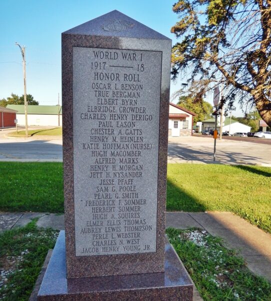 SCHUYLER COUNTY WAR VETERANS MEMORIAL SIDE B