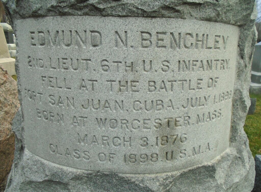 EDMUND N. BENCHLEY WAR MEMORIAL CEMETERY STONE CLOSE-UP