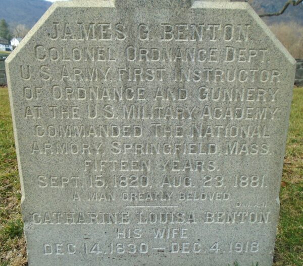 JAMES G. BENTON MEMORIAL CEMETERY STONE CLOSE-UP