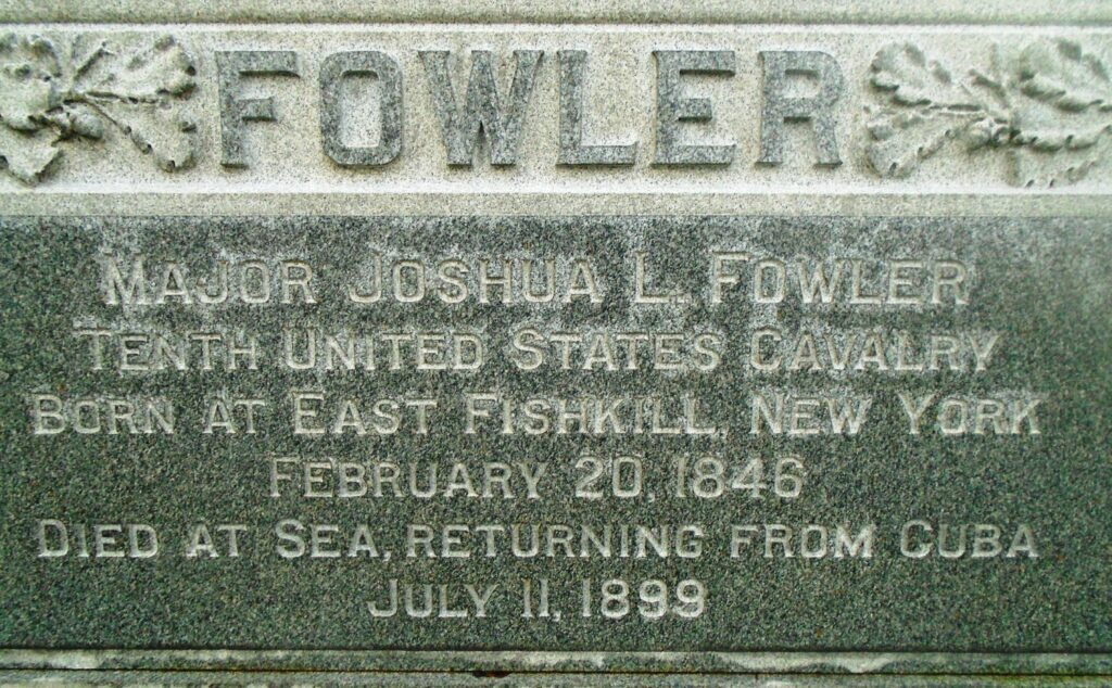 MAJOR JOSHUA L. FOWLER WAR MEMORIAL CEMETERY STONE CLOSE-UP