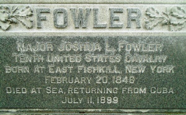 MAJOR JOSHUA L. FOWLER WAR MEMORIAL CEMETERY STONE CLOSE-UP