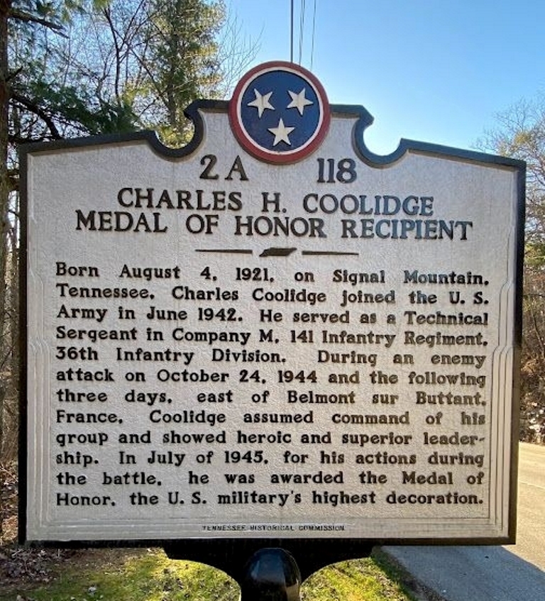 CHARLES H. COOLIDGE MEDAL OF HONOR RECIPIENT MEMORIAL MARKER