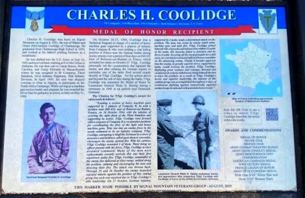 CHARLES H. COOLIDGE MEDAL OF HONOR WAR MEMORIAL PANEL