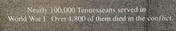 TENNESSANS IN WORLD WAR I MEMORIAL STONE
