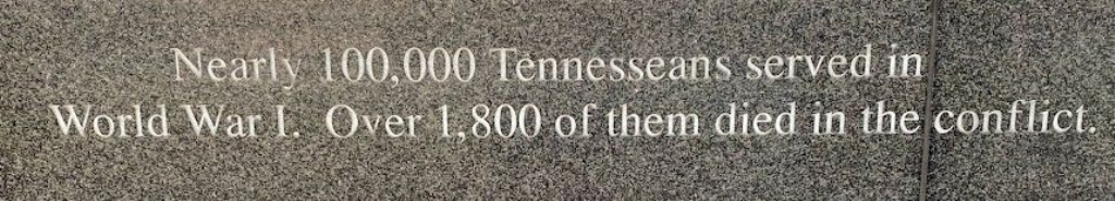 TENNESSANS IN WORLD WAR I MEMORIAL STONE