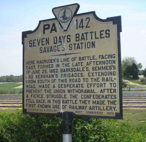 SEVEN DAYS BATTLES WAR MEMORIAL MARKER XI