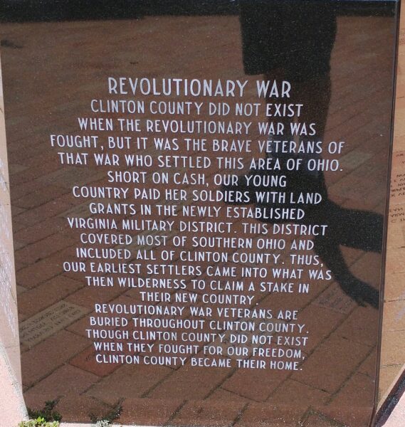 CLINTON COUNTY VETERANS MEMORIAL NARRATIVE STONE A