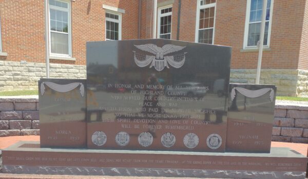 HIGHLAND COUNTY VETERANS MEMORIAL CENTER STONE FRONT
