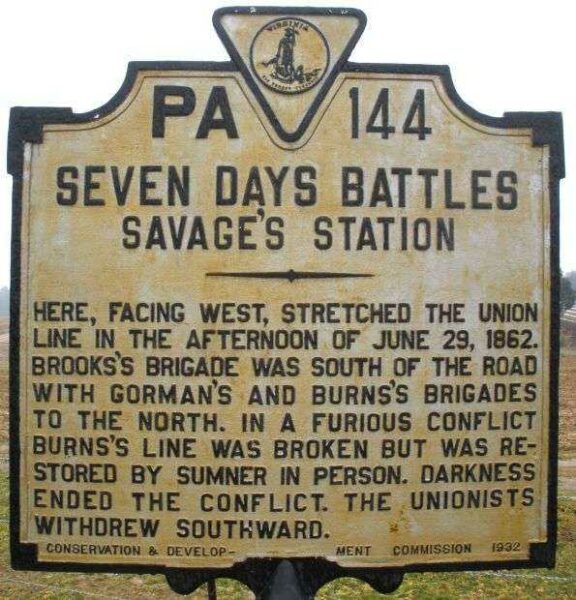 SEVEN DAYS BATTLES WAR MEMORIAL MARKER IX