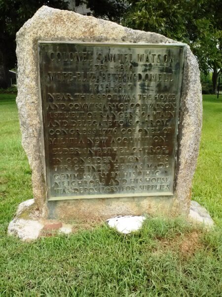 COLONEL SAMUEL WATSON REVOLUTIONARY WAR MEMORIAL