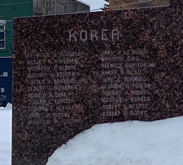 CHIPPEWA COUNTY KOREAN WAR AND VIETNAM WAR MEMORIAL STONE A