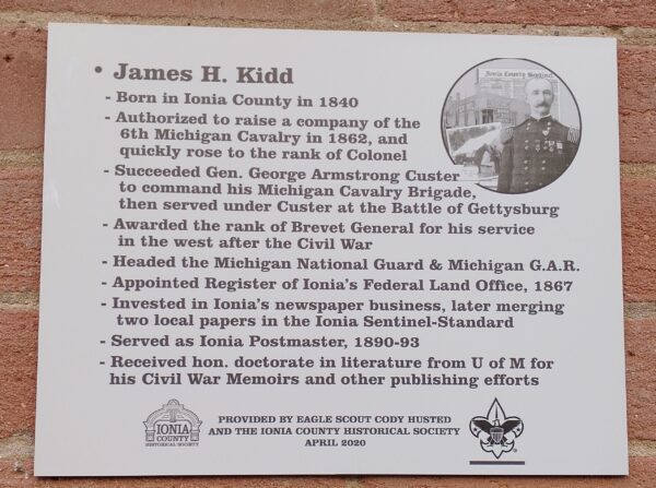 JAMES H. KIDD WAR MEMORIAL PLAQUE