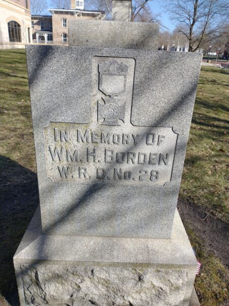 WM. H. BORDEN POST NO. 211 G.A.R. MEMORIAL SIDE B