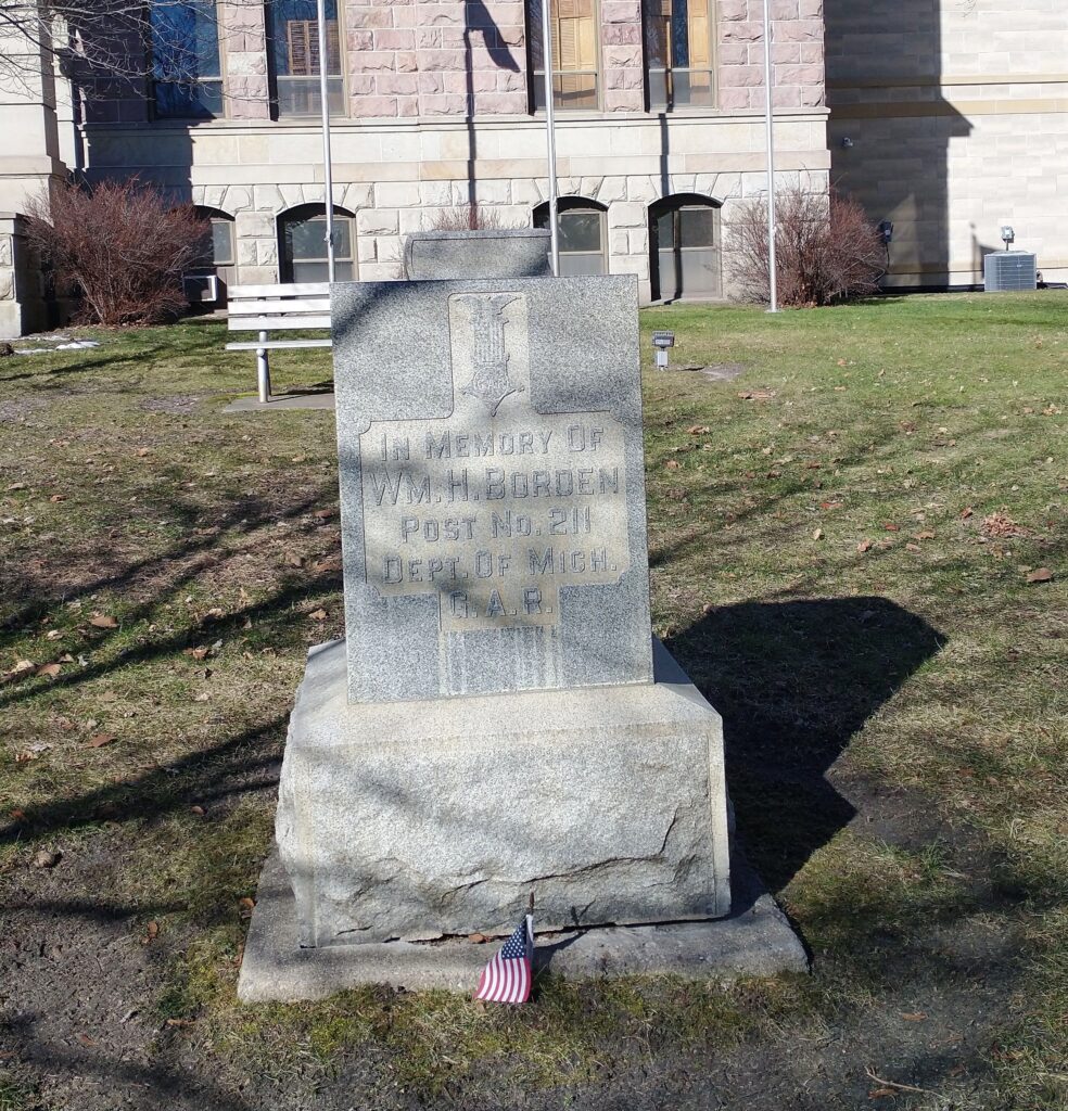 WM. H. BORDEN POST NO. 211 G.A.R. MEMORIAL SIDE A