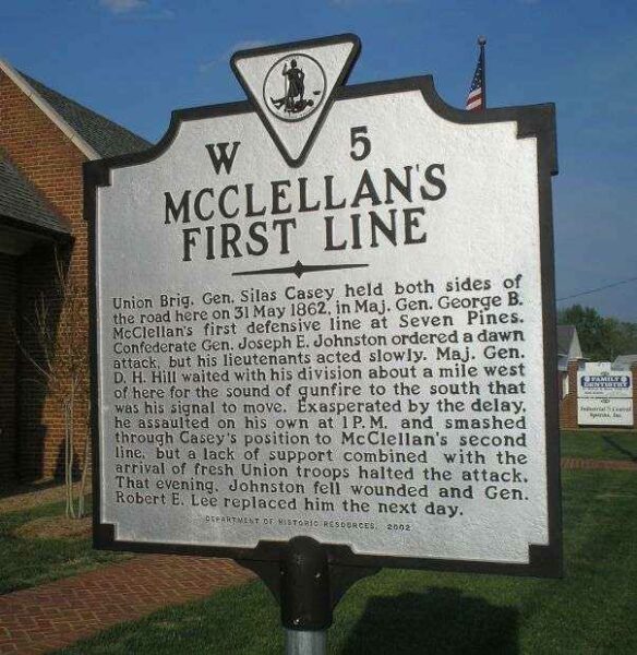 MCCLELLAN’S FIRST LINE WAR MEMORIAL MARKER