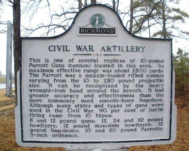 CIVIL WAR ARTILLERY MEMORIAL MARKER