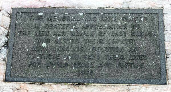 EAST BOSTON VETERANS MEMORIAL PLAQUE