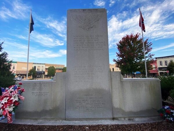 LINCOLN COUNTY AND CITY OF FAYETTEVILLE SUPREME SACRIFICE MEMORIAL BACK