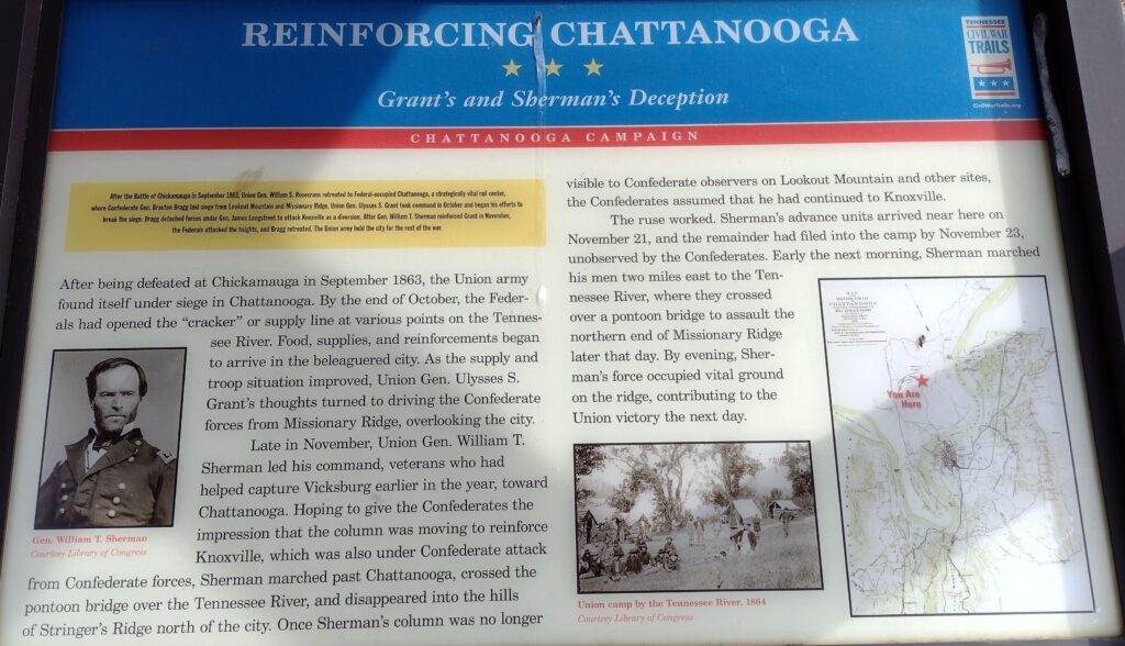 REINFORCING CHATTANOOGA GRANT’S AND SHERMAN’S DECEPTION WAR MEMORIAL PANEL