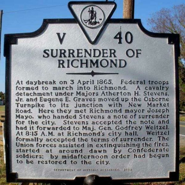 SURRENDER OF RICHMOND MEMORIAL MARKER