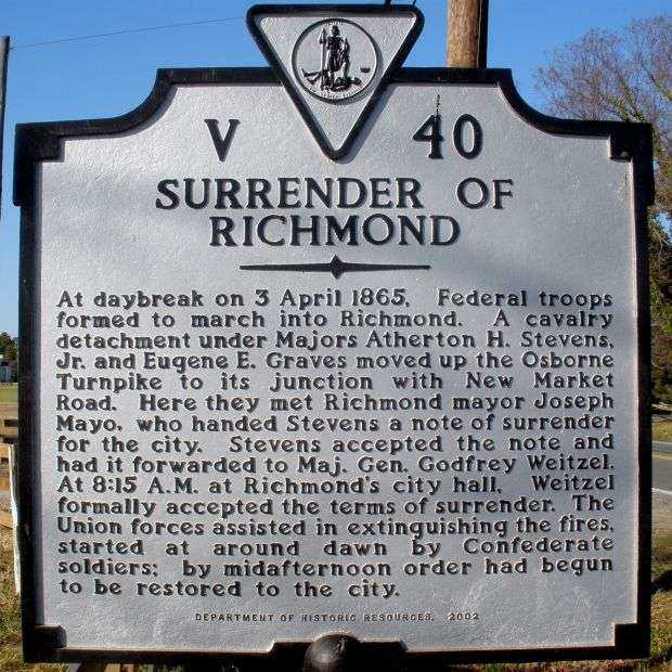 SURRENDER OF RICHMOND MEMORIAL MARKER