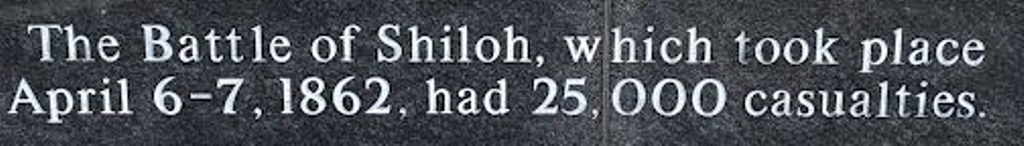 BATTLE OF SHILOH WAR MEMORIAL STONE