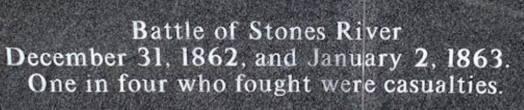 BATTLE OF STONES RIVER WAR MEMORIAL STONE
