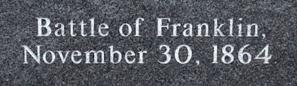 BATTLE OF FRANKLIN WAR MEMORIAL STONE