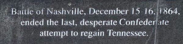 BATTLE OF NASHVILLE WAR MEMORIAL STONE