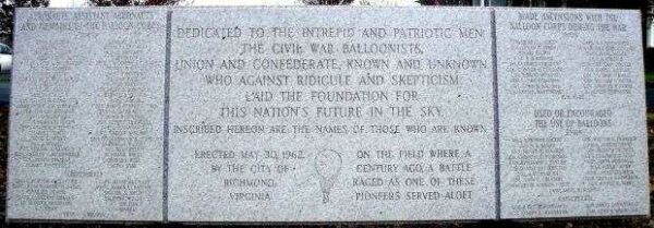 CIVIL WAR BALLOONIST MEMORIAL