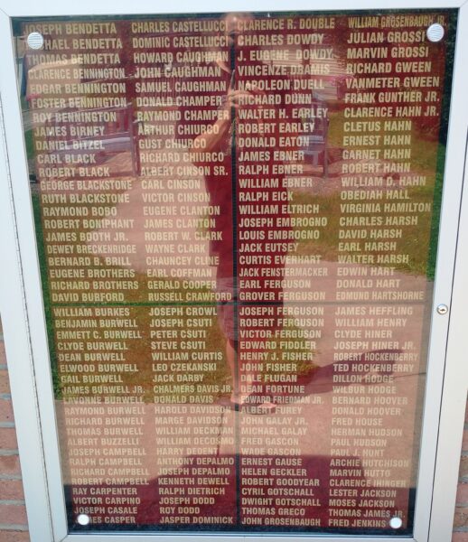 MALVERN AREA VETERANS MEMORIAL HONOR ROLL PLAQUE B