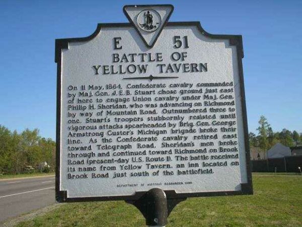 BATTLE OF YELLOW TAVERN MEMORIAL MARKER