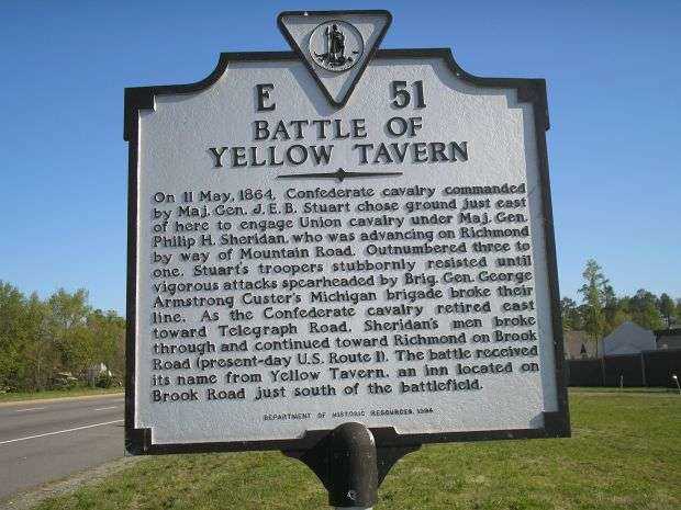 BATTLE OF YELLOW TAVERN MEMORIAL MARKER
