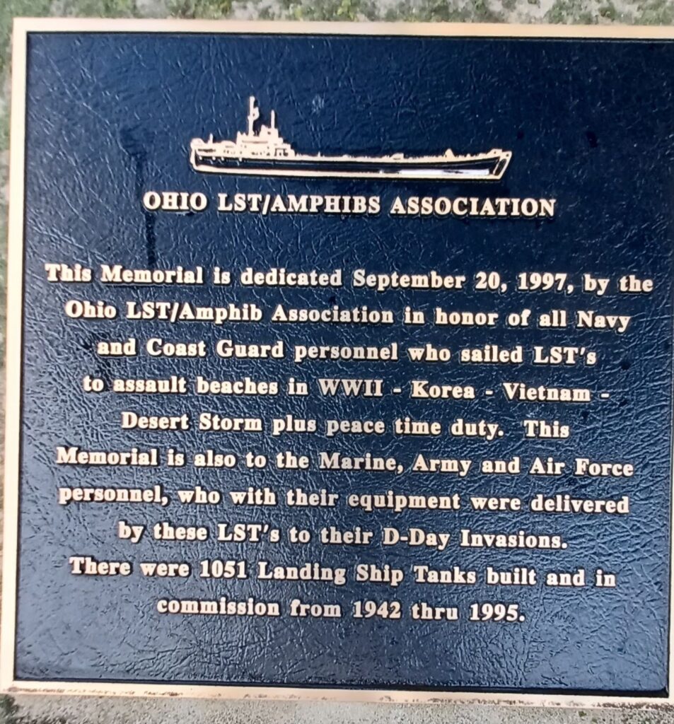 OHIO LST/AMPHIBS ASSOCIATION WAR MEMORIAL PLAQUE