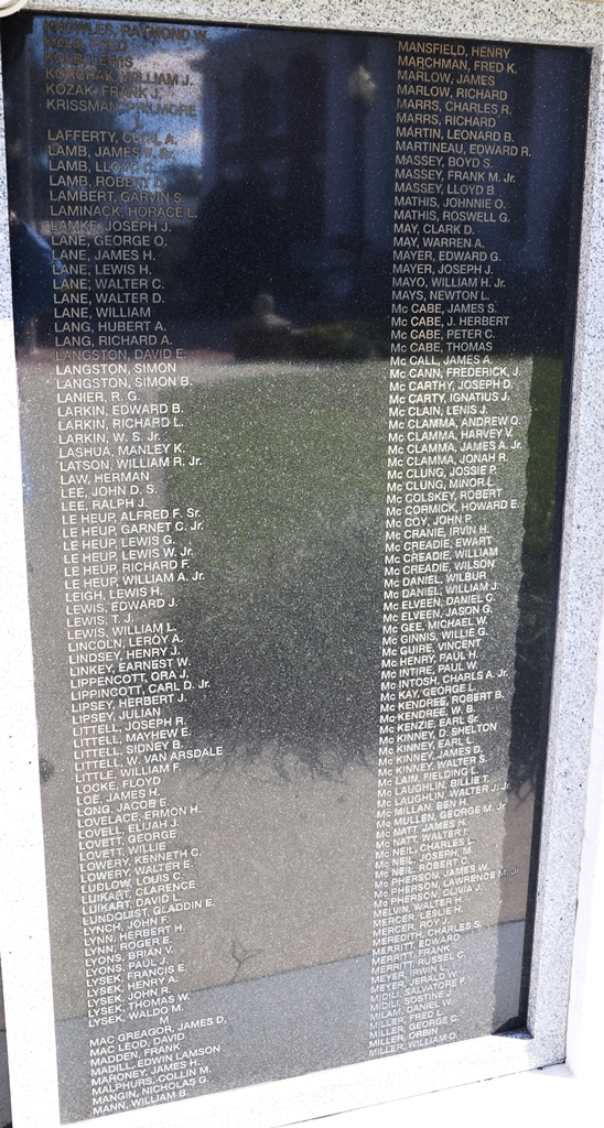 PASCO COUNTY WORLD WAR II MEMORIAL STONE F