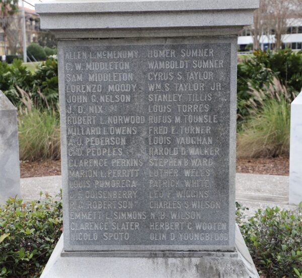 TAMPA AND HILLSBOROUGH COUNTY ROAD OF REMEMBRANCE MEMORIAL  SIDE D