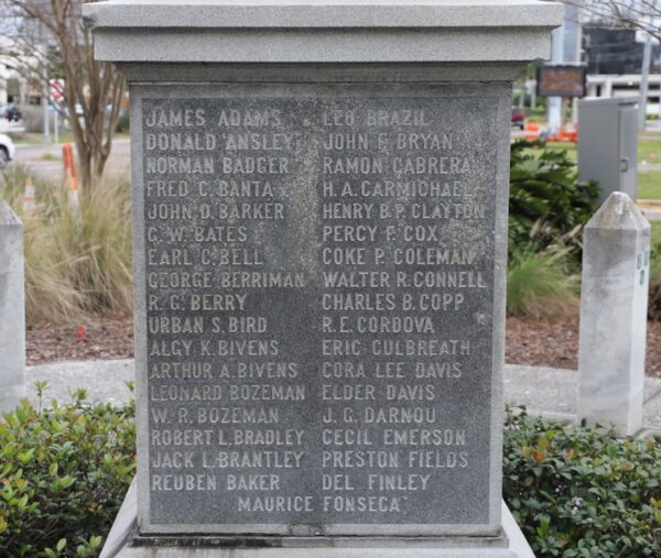 TAMPA AND HILLSBOROUGH COUNTY ROAD OF REMEMBRANCE MEMORIAL  SIDE B