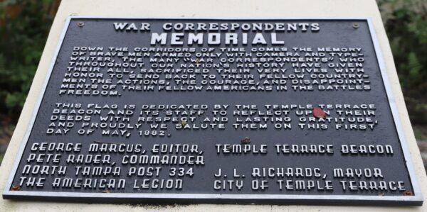 WAR CORRESPONDENTS MEMORIAL PLAQUE