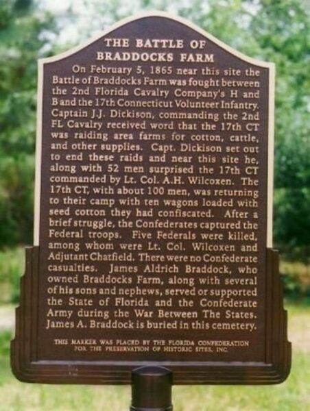 THE BATTLE OF BEADDOCK’S FARM WAR MEMORIAL MARKER