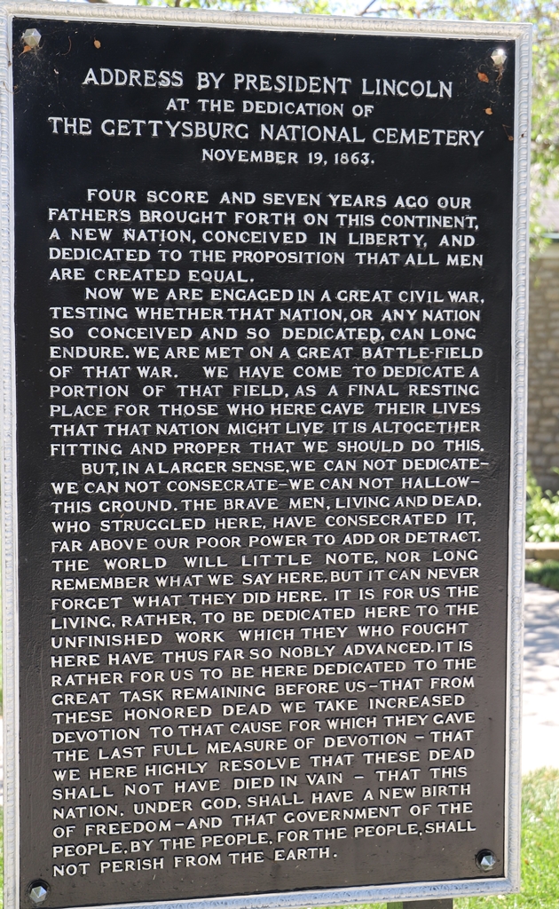 LOUISVILLE ADDRESS BY PRESIDENT LINCOLN WAR MEMORIAL PLAQUE