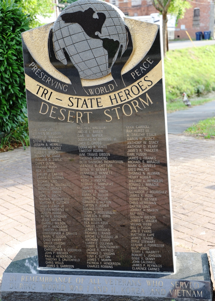 TRI-STATE HEROES DESERT STORM WAR MEMORIAL FRONT