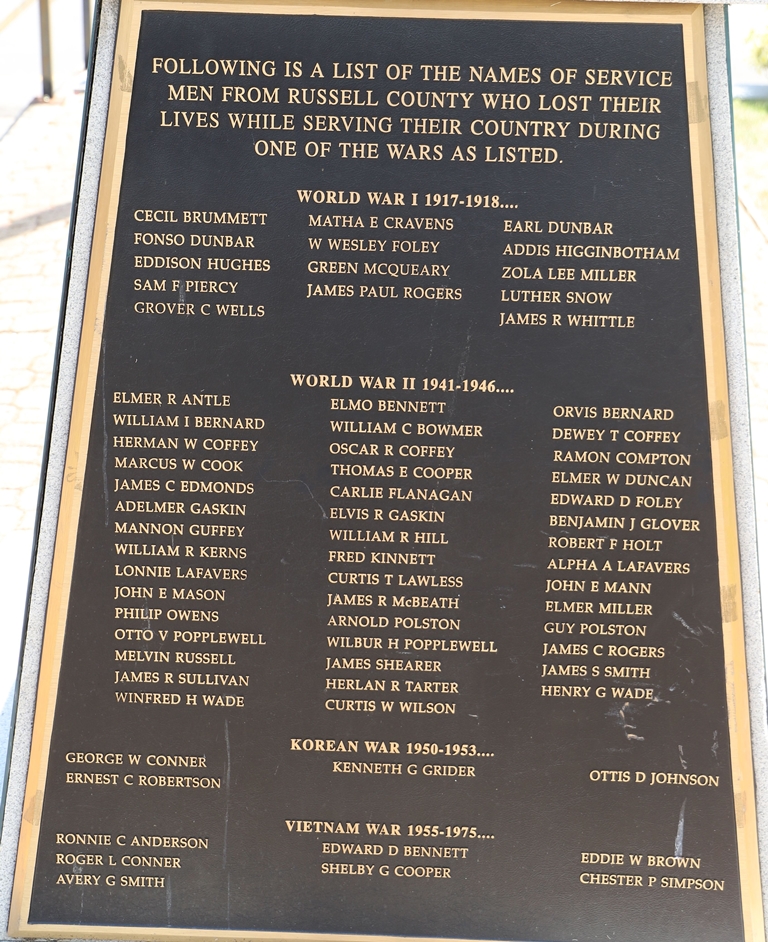 IN MEMORY OF THOSE WHO DIED FOR GOD AND COUNTRY MEMORIAL PLAQUE