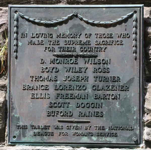 TRANSYLVANIA COUNTY SUPREME SACRIFICE MEMORIAL PLAQUE