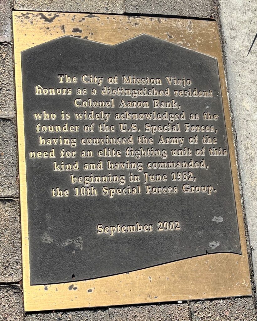 COLONEL AARON BANK WAR MEMORIAL PLAQUE