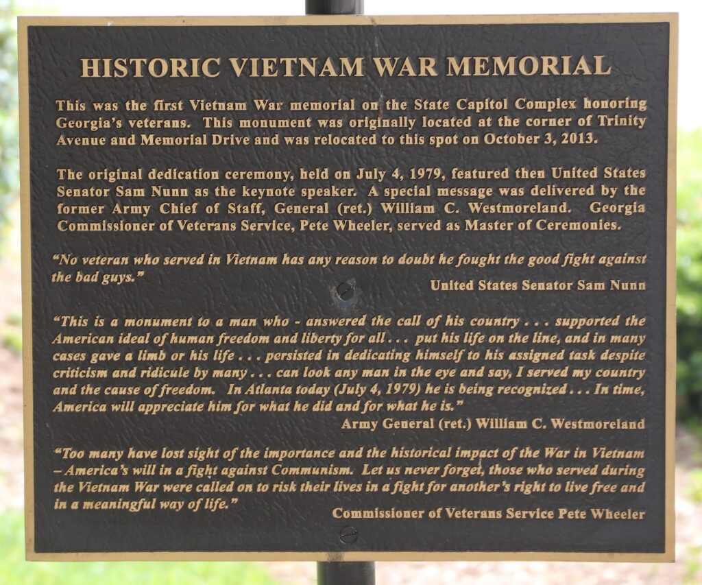 GEORGIA VIETNAM VETERANS MEMORIAL PLAQUE
