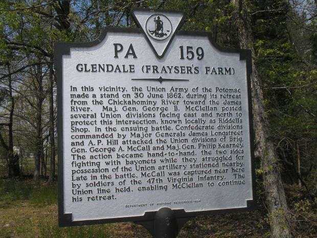GLENDALE (FRAYSER’S FARM) WAR MEMORIAL MARKER