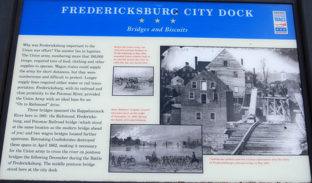 FREDERICKSBURG CITY DOCK BRIDGES AND BISCUITS WAR MEMORIAL PANEL