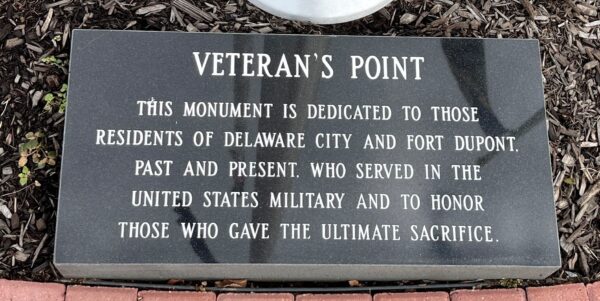 DELAWARE CITY AND FORT DUPONT VETERAN’S POINT PLAQUE MEMORIAL FLAGPOLE